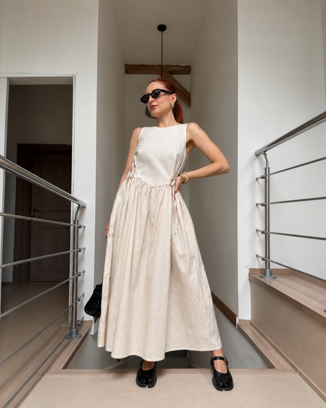 Chloé Linen Dress Beige